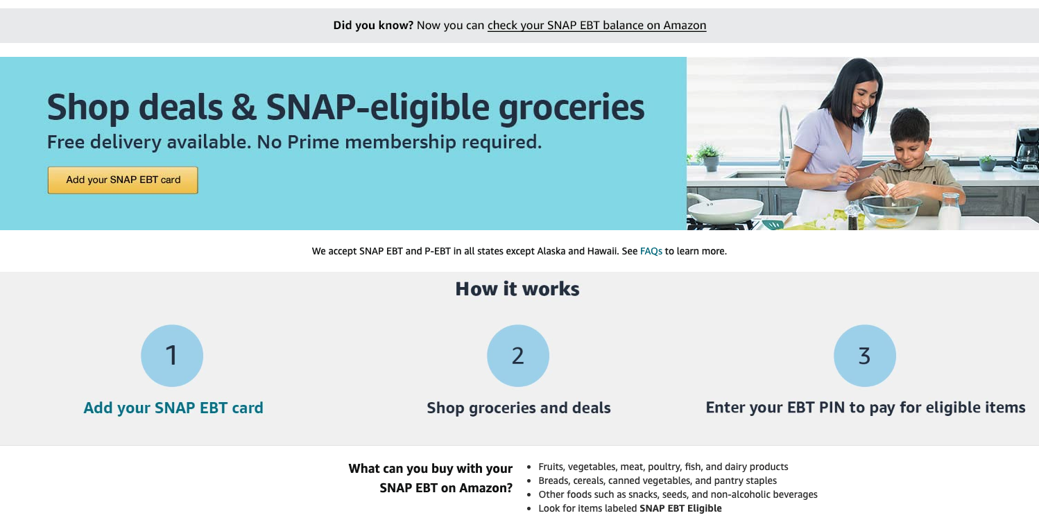 Amazon Benefits for Those on SNAP Disability Benefits Help